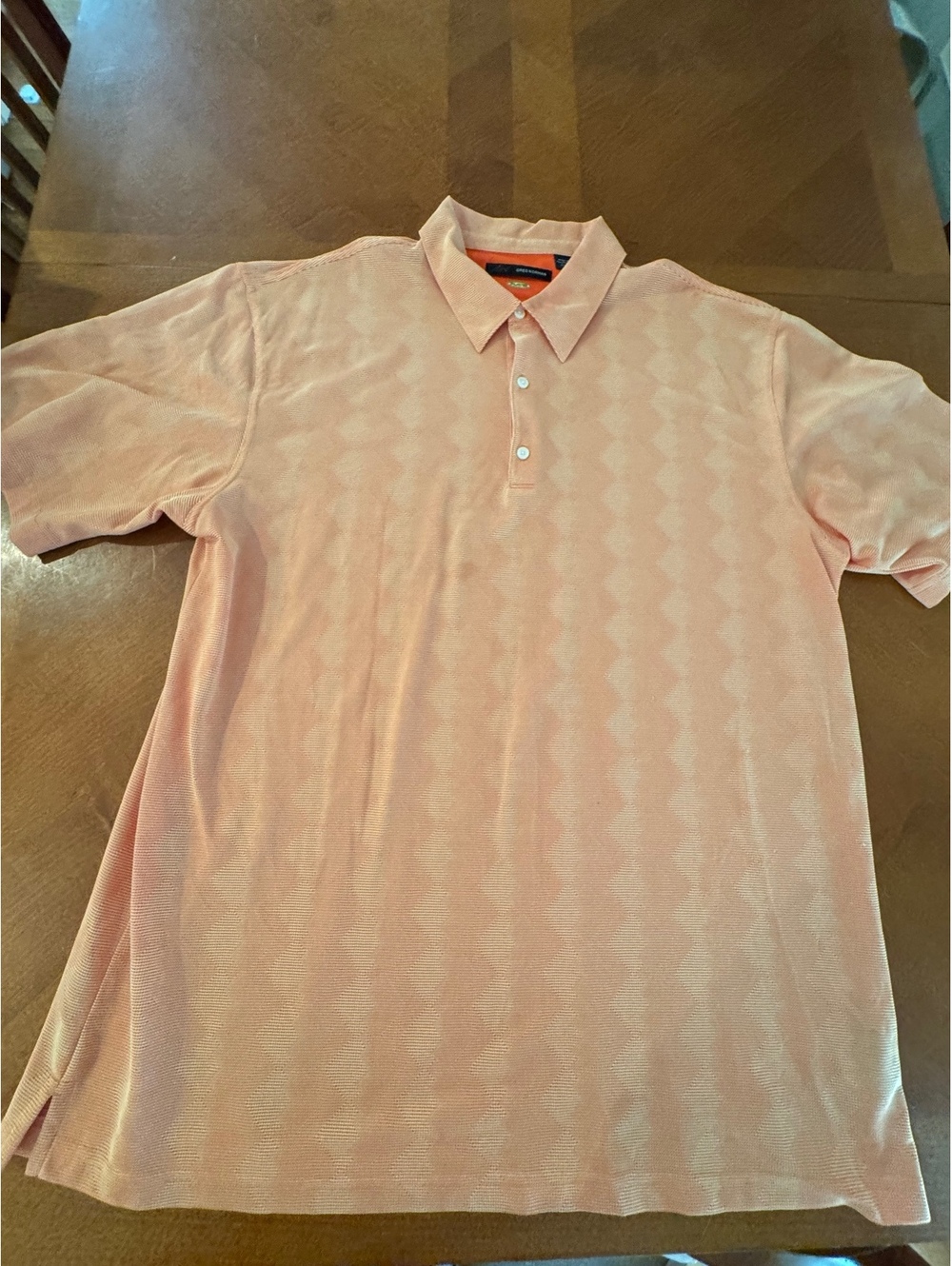 Greg Norman Men's XXL Peach Polo Shirt d418